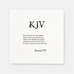 Jeremiah 29:11 KJV Bible Quote - Can Be Customised Napkin