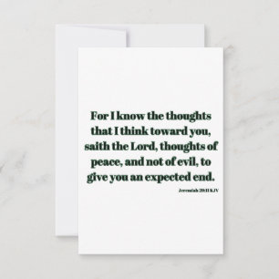 Jeremiah 29:11 KJV Bible Verse Flat Greeting Card