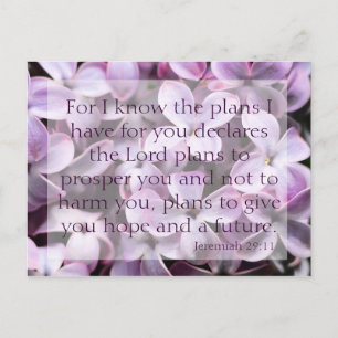 Jeremiah 29:11 Lilacs Postcard