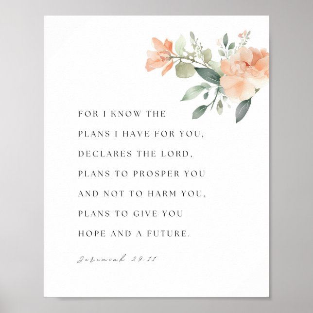 Jeremiah 29:11 NIV For I know the plans Poster (Front)