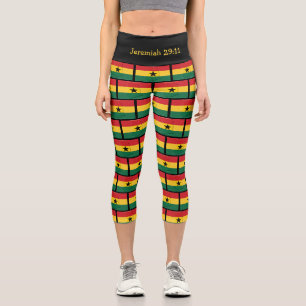 Jeremiah 29:11 Patriotic GHANA FLAG Capri Leggings