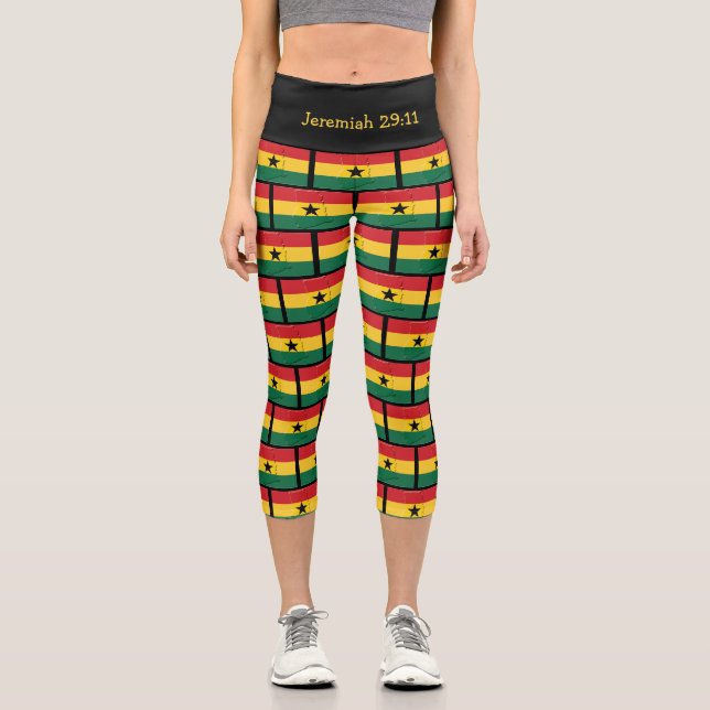 Jeremiah 29:11 | Patriotic | GHANA FLAG Capri Leggings (Front)