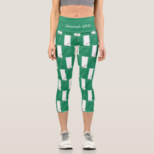Jeremiah 29:11 Patriotic NIGERIA FLAG Capri Leggings