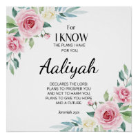 Jeremiah 29:11 Pink Rose Personalise
