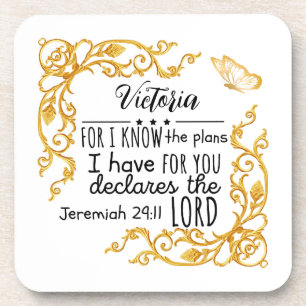 Jeremiah 29:11 Plans I Have For You Custom Gold Coaster