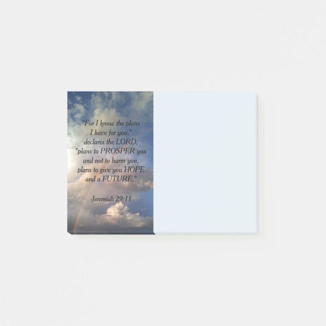 Jeremiah 29:11 Rainbow Bible Verse Post-it Notes (Front)