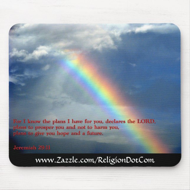 Jeremiah 29:11 Rainbow Mouse Mat (Front)
