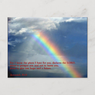 Jeremiah 29:11 Rainbow Postcard