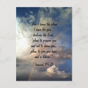 Jeremiah 29:11 Rainbow Postcard