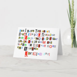 Jeremiah 29:11 Ransom Note Card