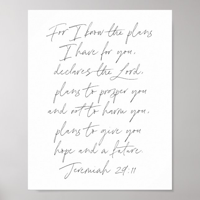 Jeremiah 29:11 Script Poster (Front)
