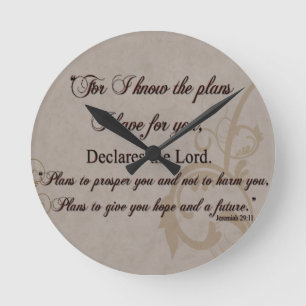 Jeremiah 29:11 Scripture Gift Round Clock