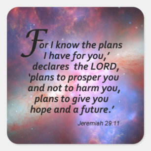 Jeremiah 29:11 square sticker