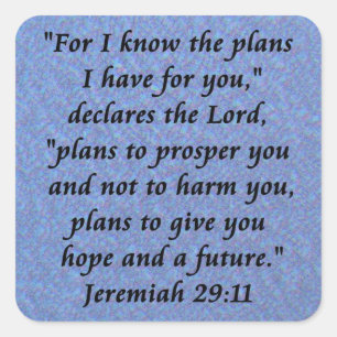 jeremiah 29-11 square sticker