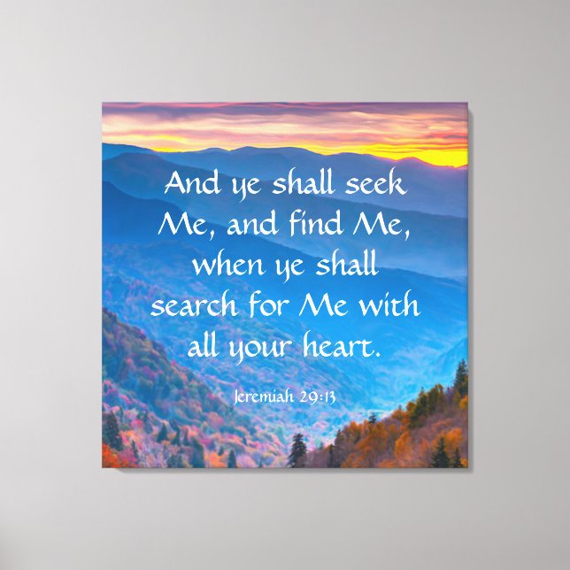 Jeremiah 29:13 canvas print (Front)
