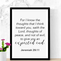 Jeremiah 29 Thoughts of Peace Christian Quote