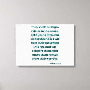 Jeremiah 31:13 Bible Verse KJV Wall Art