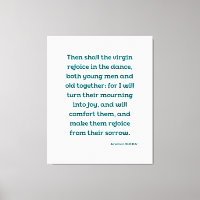 Jeremiah 31:13 Bible Verse KJV Wall Art