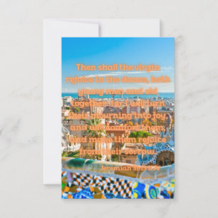 Jeremiah 31:13 KJV Bible Verse Pic Flat Greeting Card