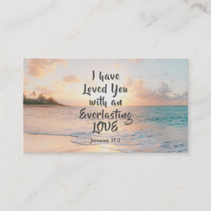 Jeremiah 31:3 I have Loved you Bible Ocean Sunset  Business Card