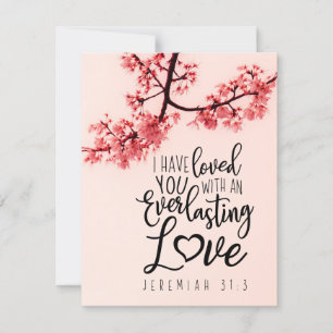 Jeremiah 31:3 I Have Loved You Bible Verse Flat Card