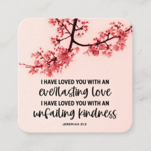 Jeremiah 31:3 I Have Loved You Bible Verse Square Business Card