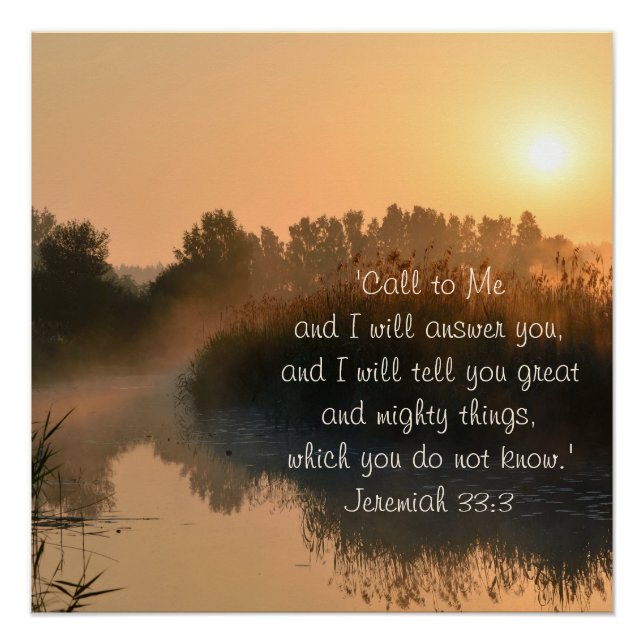 Jeremiah 33:3 Call to Me I will answer you Poster (Front)