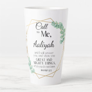 Jeremiah 33:3 Call to Me Personalise Latte Mug