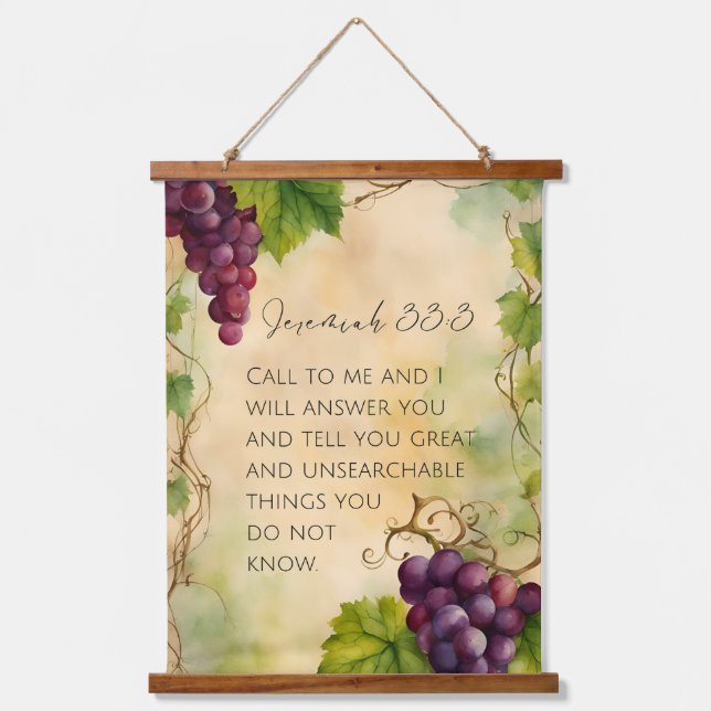 Jeremiah 33:3 Christian Bible Verse Hanging Tapestry (Front)