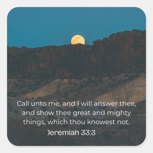 Jeremiah 33:3 KJV Sticker – Call Unto Me  (Front)