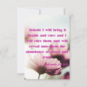 Jeremiah 33:6 KJV Bible Scripture Pic Greeting Card