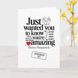 Jeremiah 3:15 Shepherd Pastor Appreciation Card