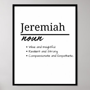 Jeremiah, Boy Personalised Name Definition  Poster