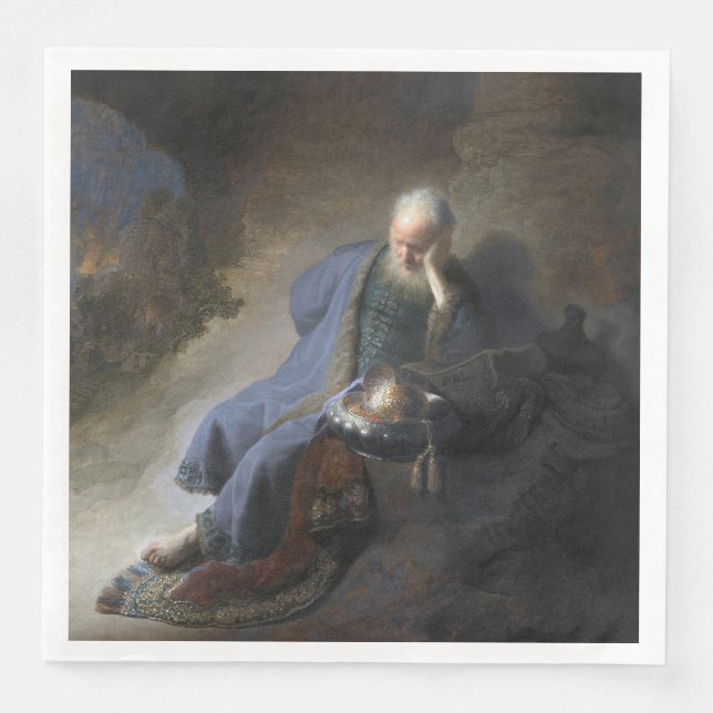 Jeremiah Destruction Jerusalem Bible Rembrandt Napkin (Front)