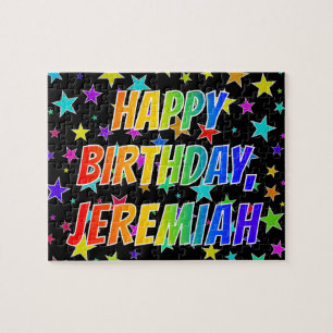 "JEREMIAH" First Name, Fun "HAPPY BIRTHDAY" Jigsaw Puzzle
