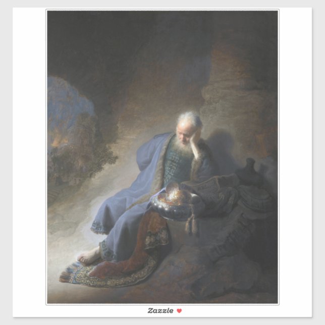 Jeremiah Lamenting on Fall of Jerusalem, Rembrandt (Sheet)