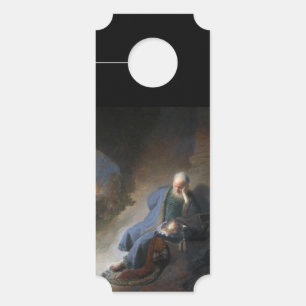 Jeremiah Lamenting on Fall of Jerusalem, Rembrandt Door Hanger