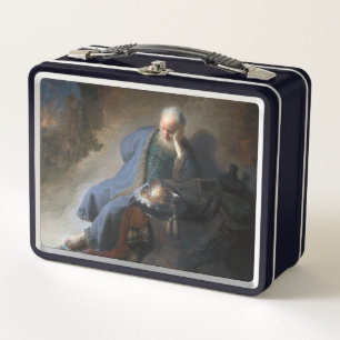 Jeremiah Lamenting on Fall of Jerusalem, Rembrandt Metal Lunch Box