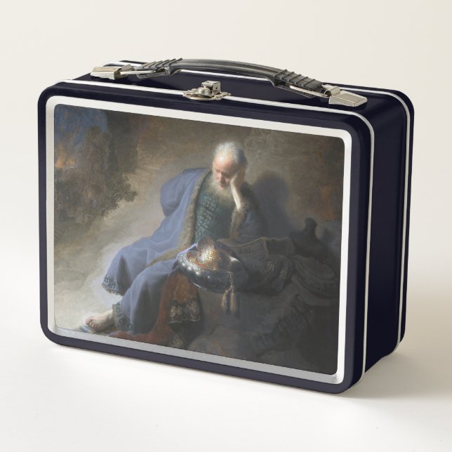 Jeremiah Lamenting on Fall of Jerusalem, Rembrandt Metal Lunch Box (Front)