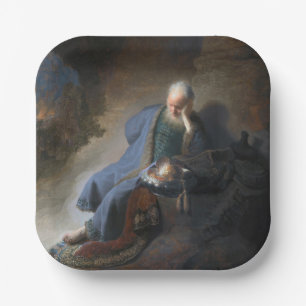 Jeremiah Lamenting on Fall of Jerusalem, Rembrandt Paper Plate