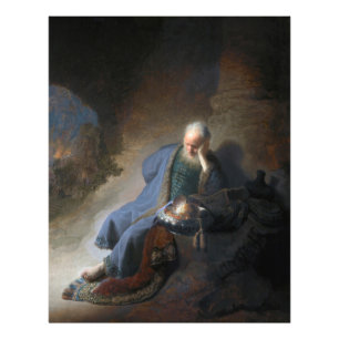 Jeremiah Lamenting on Fall of Jerusalem, Rembrandt Photo Print