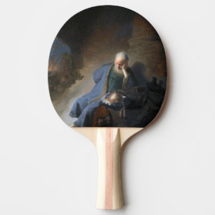 Jeremiah Lamenting on Fall of Jerusalem, Rembrandt Ping Pong Paddle