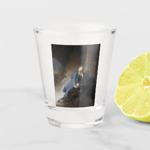Jeremiah Lamenting on Fall of Jerusalem, Rembrandt Shot Glass