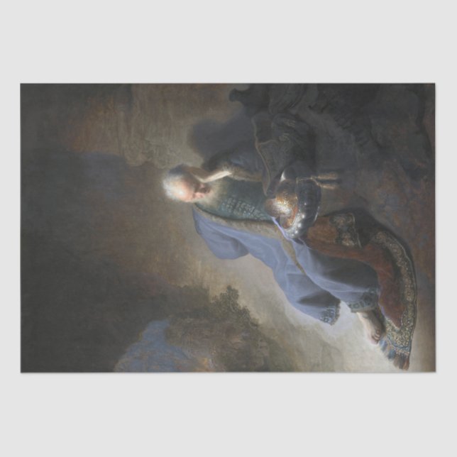 Jeremiah Lamenting on Fall of Jerusalem, Rembrandt Tissue Paper (Front)