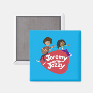 Jeremy and Jazzy Button Magnet