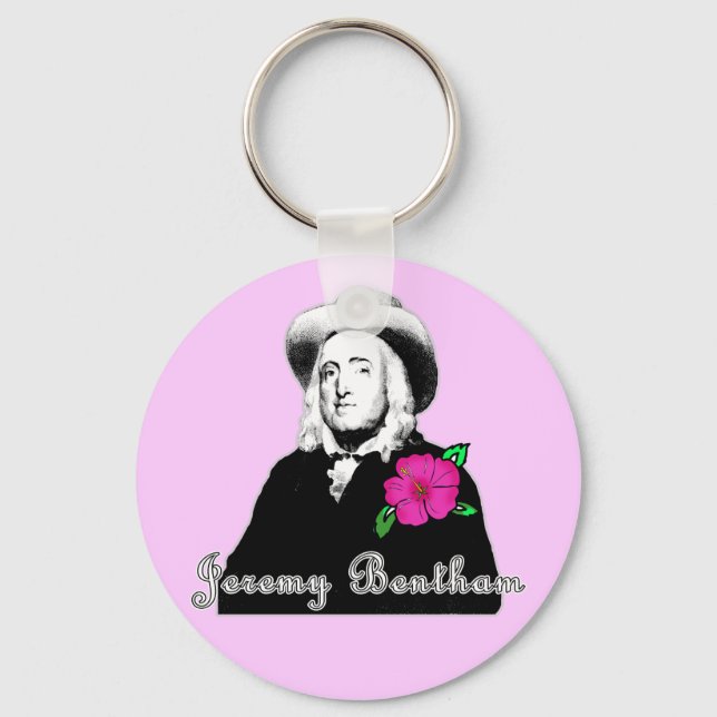 Jeremy Bentham with Tropical Flower Key Ring (Front)