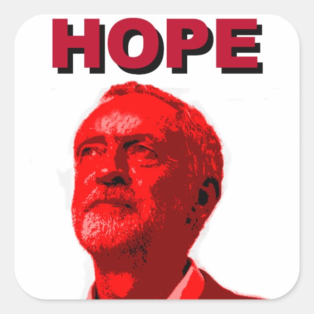 Jeremy Corbyn Hope Square Sticker (Front)