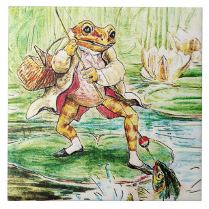 “Jeremy Fisher Catches a Fish” by Beatrix Potter Tile