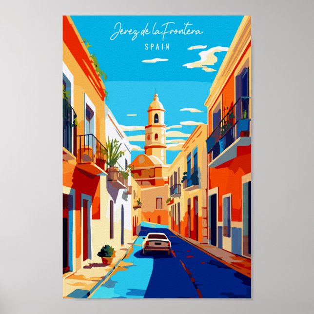 Jerez de la Frontera Spain vintage travel Poster (Front)