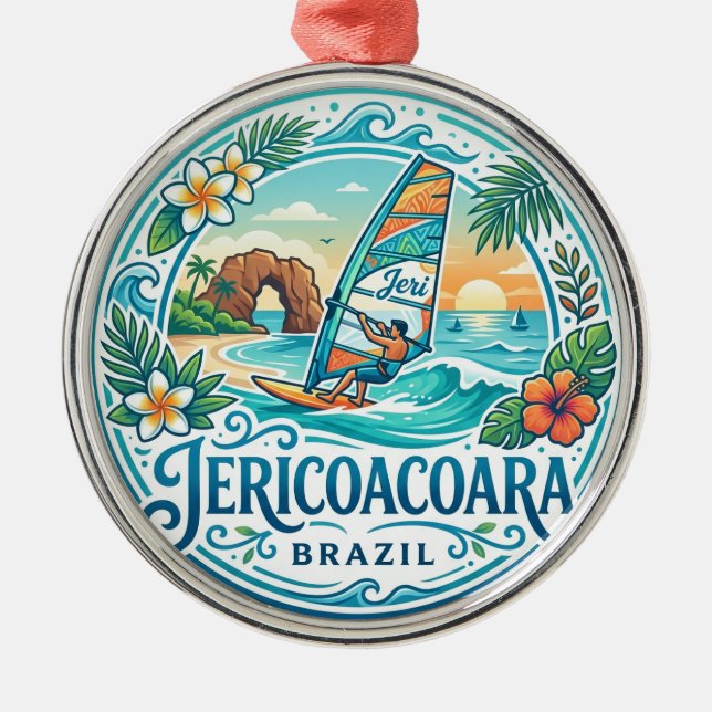 Jericoacoara Beach Brazil Metal Tree Decoration (Front)